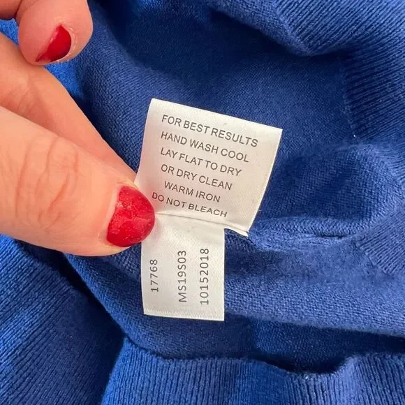 Peter Millar Blue Cotton Blend Crew Neck Long Sleeve Knit Sweater Size XL - Picture 9 of 10